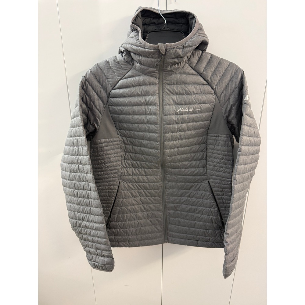 Eddie Bauer First Ascent Womens M Gray Pertex Quantum Goose Down Puffer Jacket
